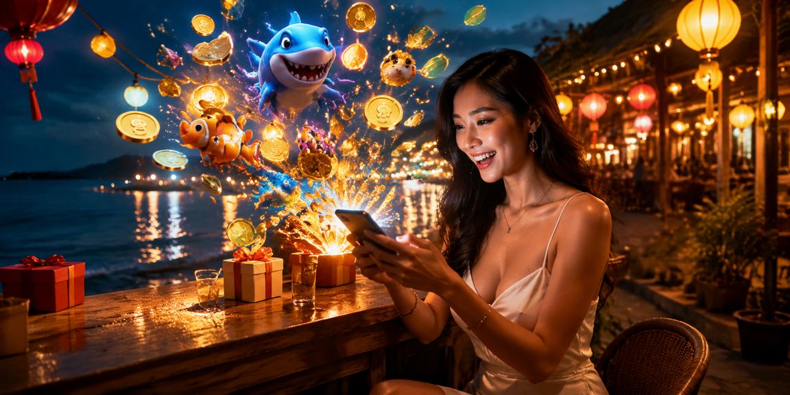 Người dùng Hội An xem trang casino trên điện thoại giữa phố đèn lồng